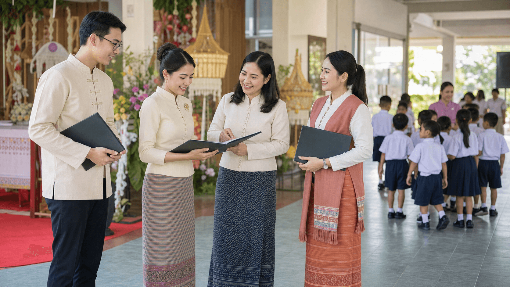 ชุดไทยครูและบุคลากรโรงเรียน ใส่วันสำคัญแบบไหนดี